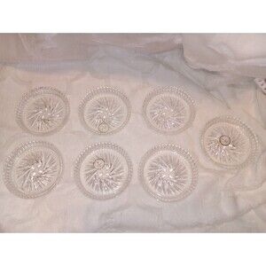 Adria Pinwheel Coasters By Crystal Clear 3.5" Set Of 7 Vintage Boho Decor